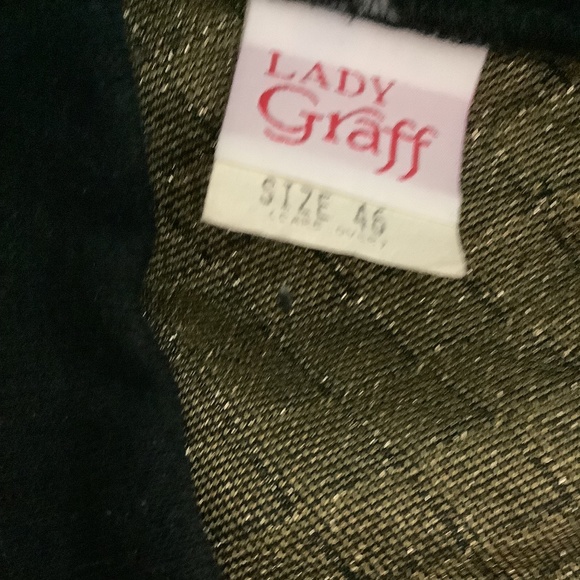 VTG LADY GRAFF SIZE 16 BLACK BOMBER JACKET GOLDEN TRIM UNIQUE RARE MADE IN USA - Picture 13 of 14